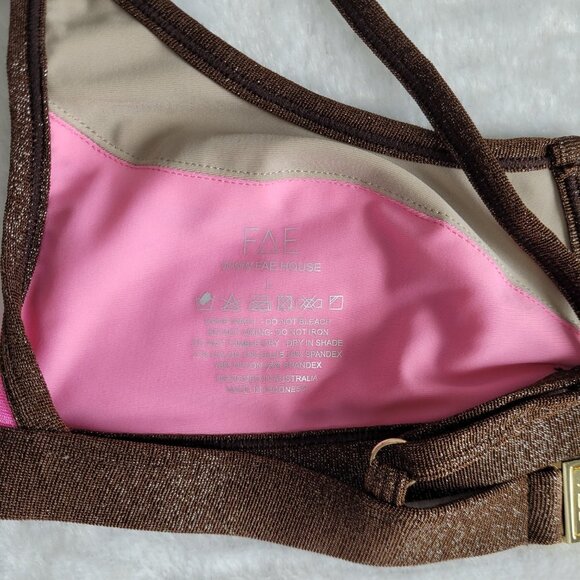 FAE | Gypsy Bralette Top & Goi G-String Bottom Sparkle Colorblock Bikini - Picture 6 of 15